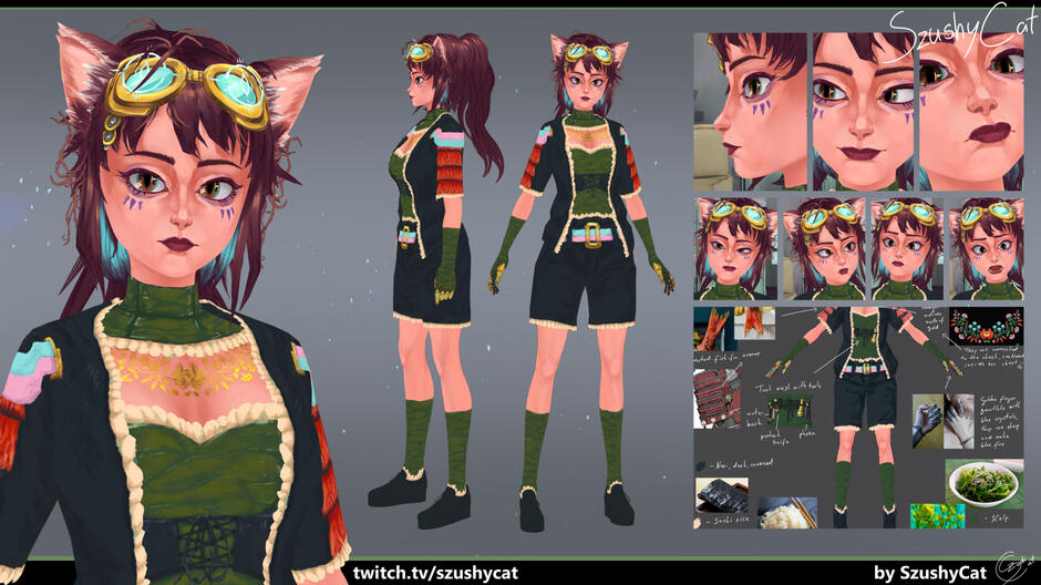 Facial shape and movement of 3D Vroid SzushyCat model